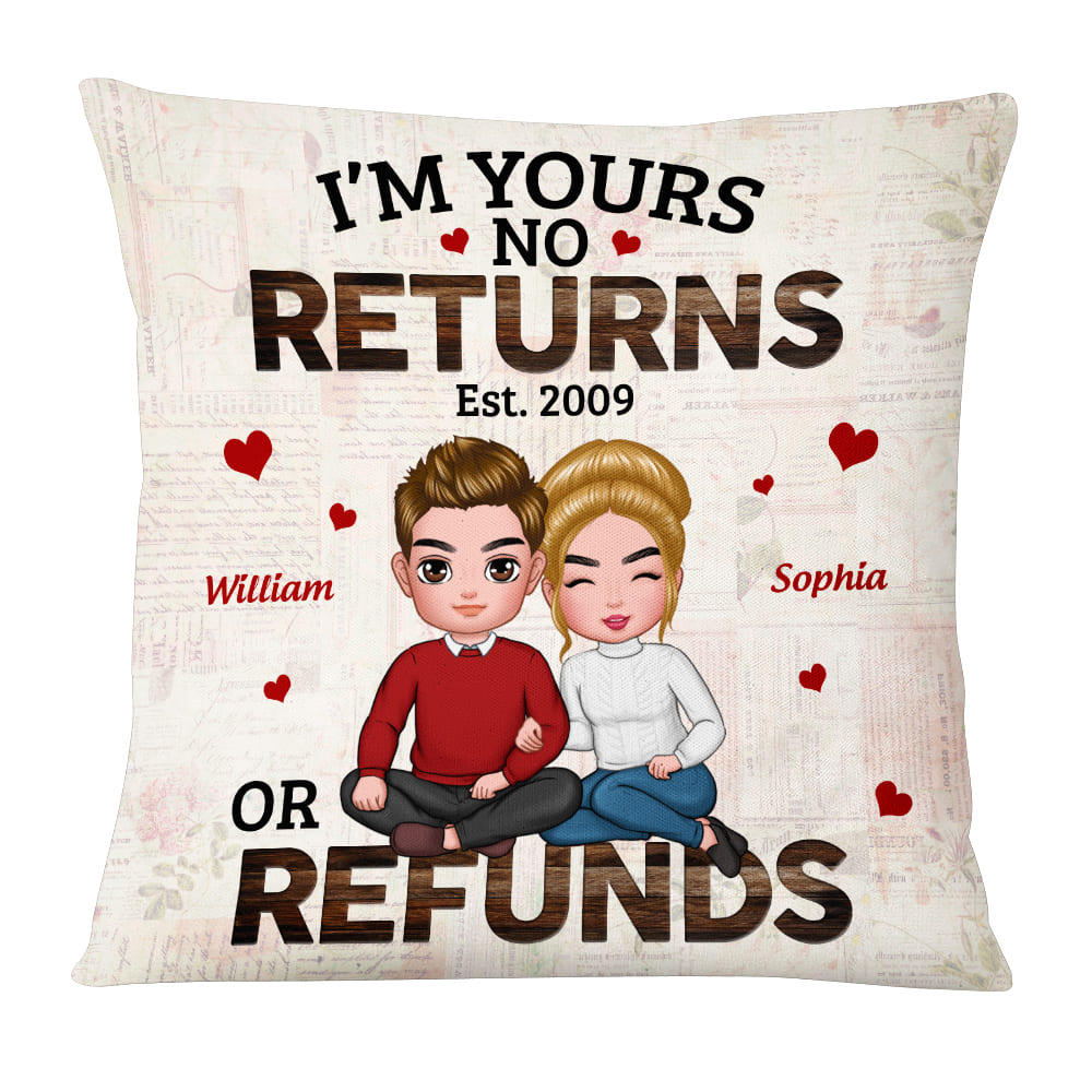 Personalized Couple I'm Yours No Returns Or Refunds Pillow DB193 30O53 Primary Mockup
