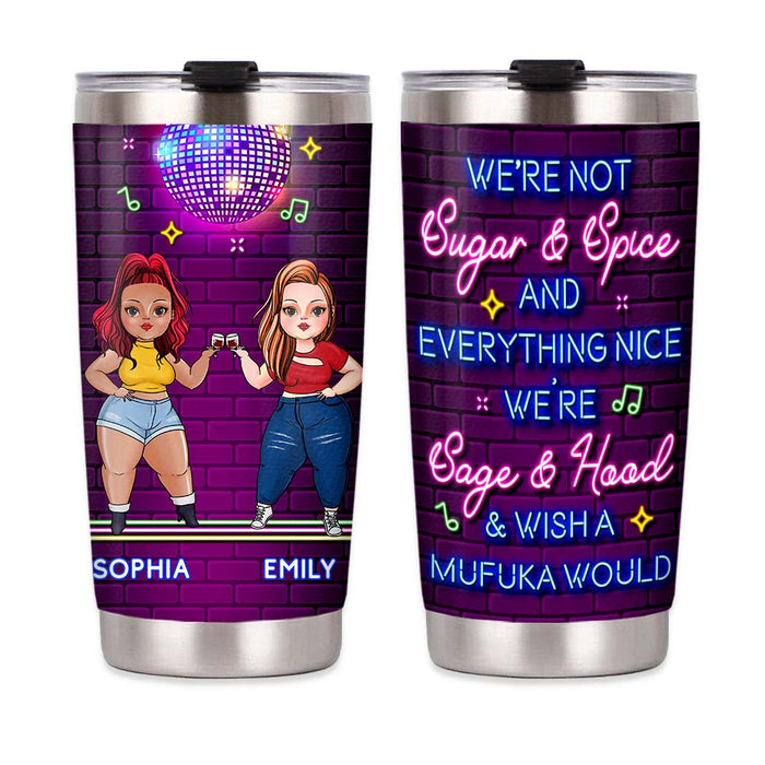 Personalized Friendship Sisters Neon Bar Steel Tumbler DB191 58O47 1