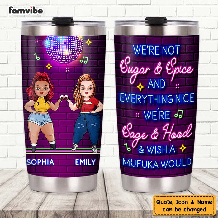 Personalized Friendship Sisters Neon Bar Steel Tumbler DB191 58O47 1