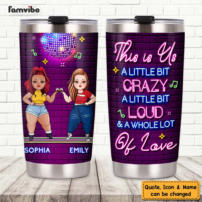 Personalized Friendship Sisters Neon Bar Steel Tumbler DB191 58O47 1