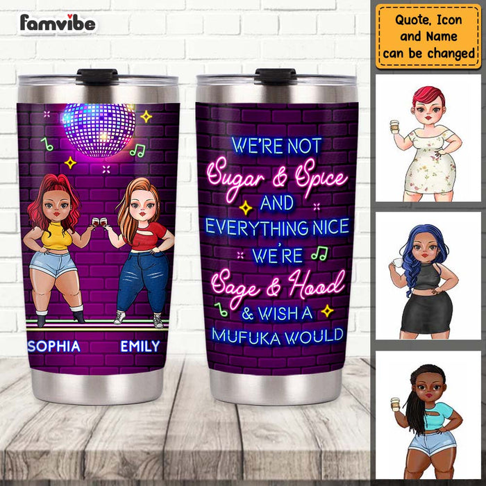 Personalized Friendship Sisters Neon Bar Steel Tumbler DB191 58O47 1