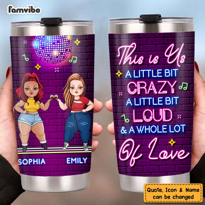 Personalized Friendship Sisters Neon Bar Steel Tumbler DB191 58O47 1