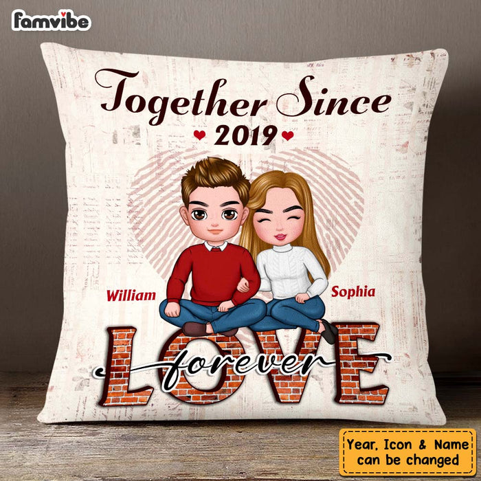 Personalized Together Since Love Forever Couple Pillow 22578 1