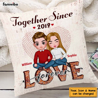 Personalized Together Since Love Forever Couple Pillow 22578 thumb 1
