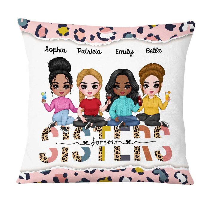 Personalized Cheetah Sisters Forever Friendship Pillow DB192 58O47 1