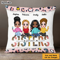 Personalized Cheetah Sisters Forever Friendship Pillow DB192 58O47 thumb 1