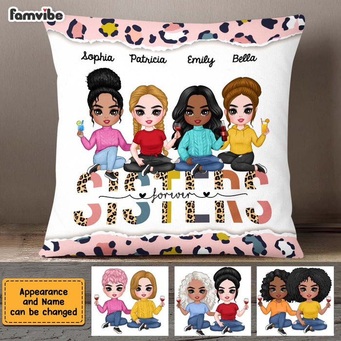 Personalized Cheetah Sisters Forever Friendship Pillow DB192 58O47 1
