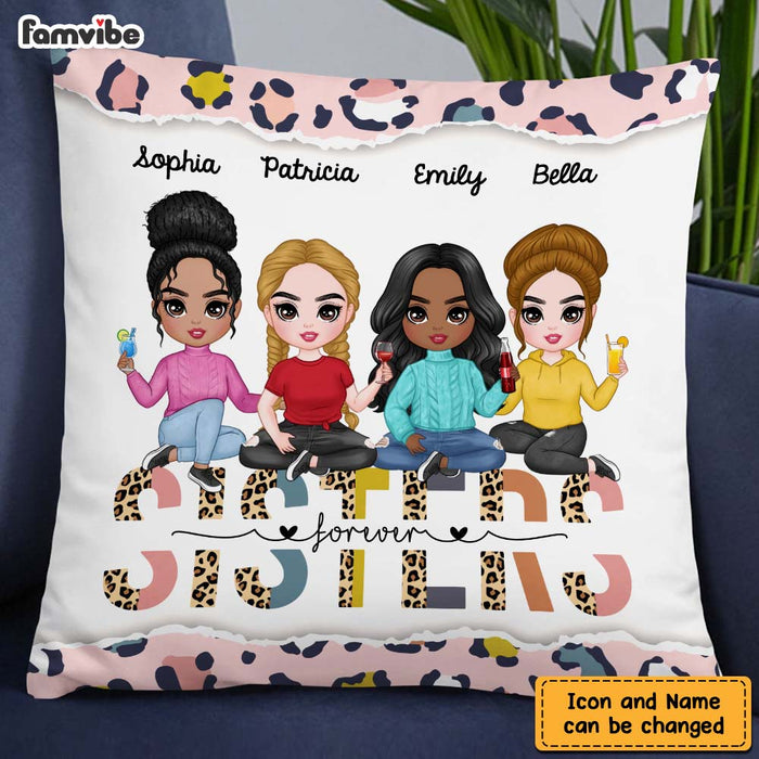 Personalized Cheetah Sisters Forever Friendship Pillow DB192 58O47 1