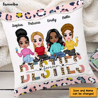 Personalized Cheetah Sisters Forever Friendship Pillow DB192 58O47 thumb 1