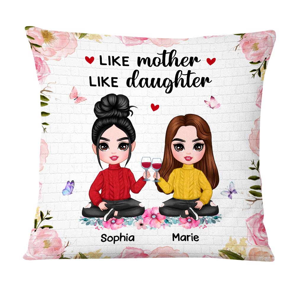 Personalized Like Mother Like Daughter Mom Gift Pillow DB193 58O47 Primary Mockup