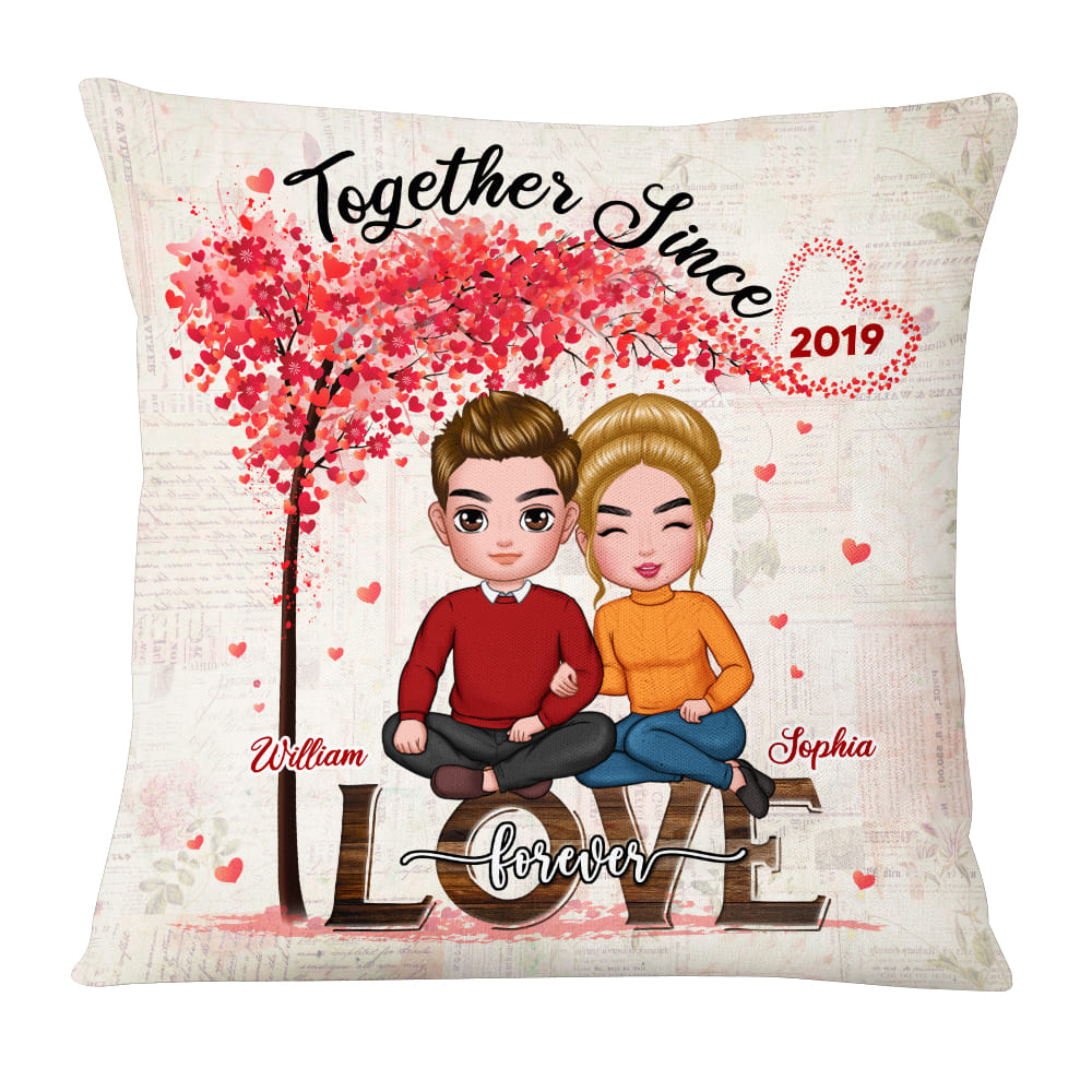 Personalized Couple Gift Together Since Love Forever Pillow DB191 30O53 Primary Mockup