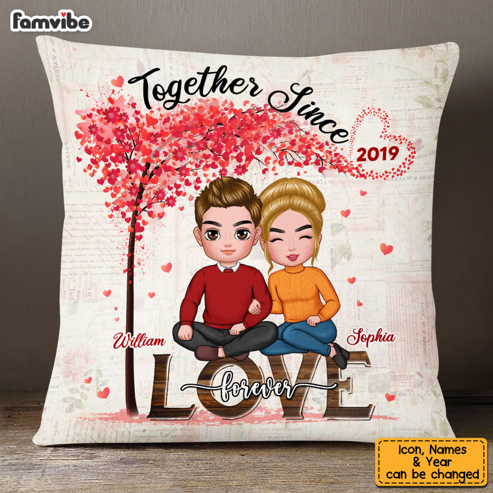 Personalized Couple Gift Together Since Love Forever Pillow DB191 30O53 Primary Mockup