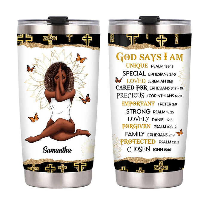 Personalized Gift For Daughter God Says I Am Steel Tumbler DB192 30O58 1
