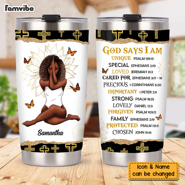 Personalized Gift For Daughter God Says I Am Steel Tumbler DB192 30O58 1