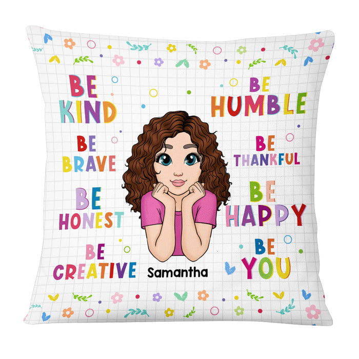 Personalized Granddaughter Be Kind Be Brave be Honest Colorful Inspirational Pillow 22587 1