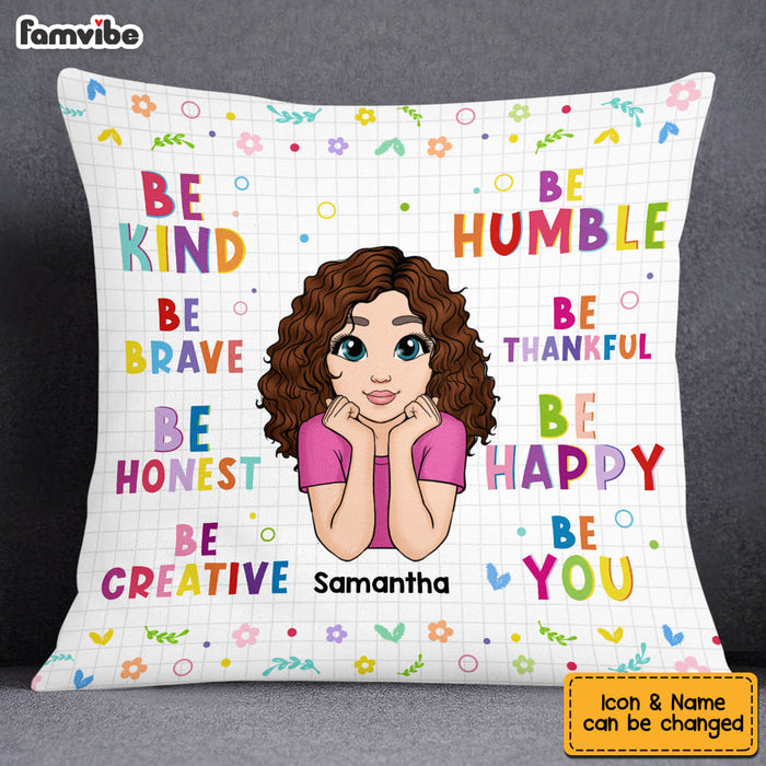 Personalized Granddaughter Be Kind Be Brave be Honest Colorful Inspirational Pillow 22587 1