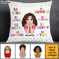 Personalized Granddaughter Be Kind Be Brave be Honest Colorful Inspirational Pillow 22587 thumb 1