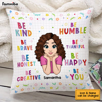 Personalized Granddaughter Be Kind Be Brave be Honest Colorful Inspirational Pillow 22587 thumb 1