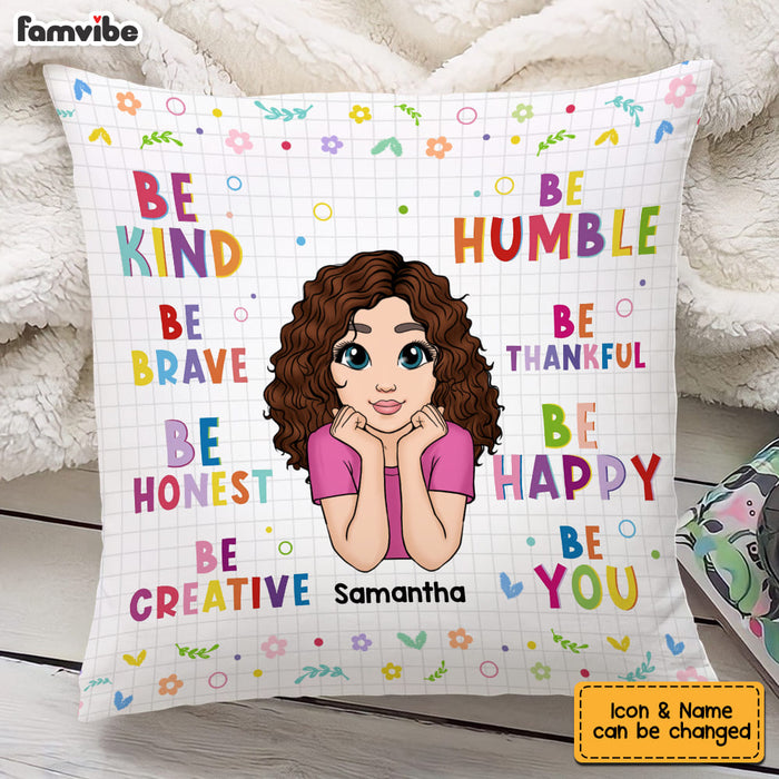 Personalized Granddaughter Be Kind Be Brave be Honest Colorful Inspirational Pillow 22587 1