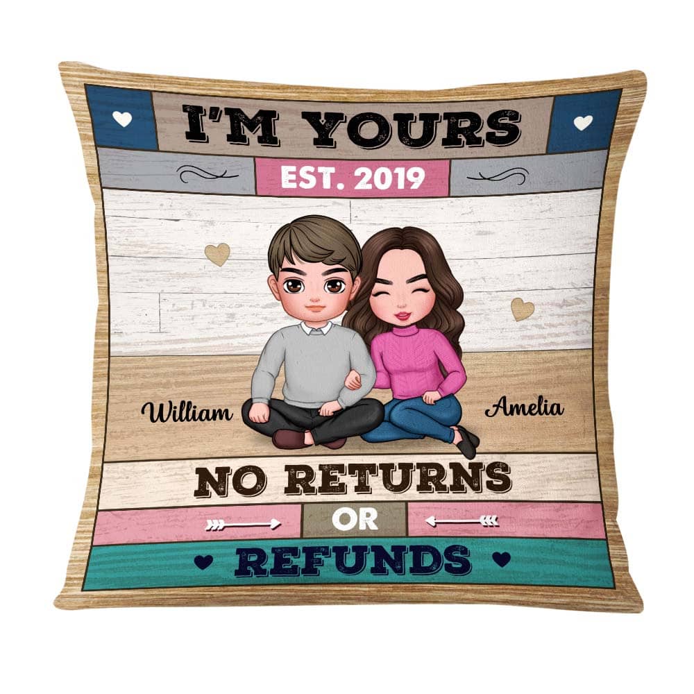 Personalized Im Yours No ReTurns Or Refunds Couple Pillow DB261 85O58 Primary Mockup