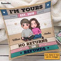 Personalized Im Yours No ReTurns Or Refunds Couple Pillow DB261 85O58 thumb 1