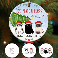 Personalized Joy Peace Purrs Cat Christmas  Ornament OB223 30O57 thumb 1