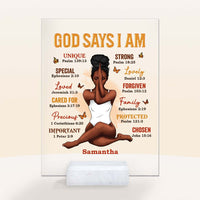Personalized Gift For Daughter Bible Verses God Says I Am Acrylic Plaque 22601 thumb 1