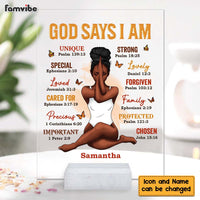 Personalized Gift For Daughter Bible Verses God Says I Am Acrylic Plaque 22601 thumb 1