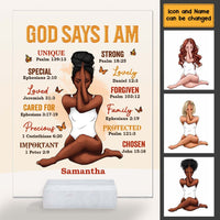 Personalized Gift For Daughter Bible Verses God Says I Am Acrylic Plaque 22601 thumb 1