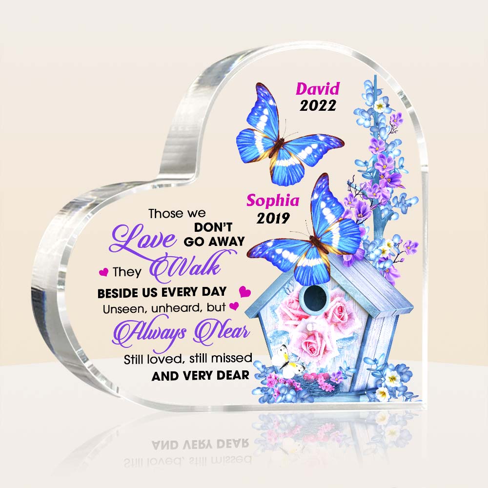 Personalized Butterfly Loss Of Mom Dad Sympathy Memorial Bereavement Gifts Acrylic Plaque DB211 58O47 Primary Mockup