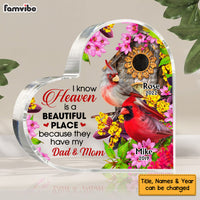 Personalized I Know Heaven Is A Beautiful Place Cardinal Loss Of Mom Dad Sympathy Memorial Gifts Acrylic Plaque DB212 58O53 thumb 1