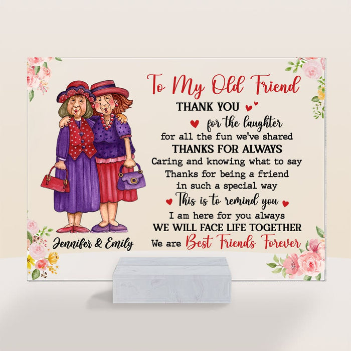 Personalized Friendship Sisters To My Friend Thank You For The Laughter Acrylic Plaque 22610 1