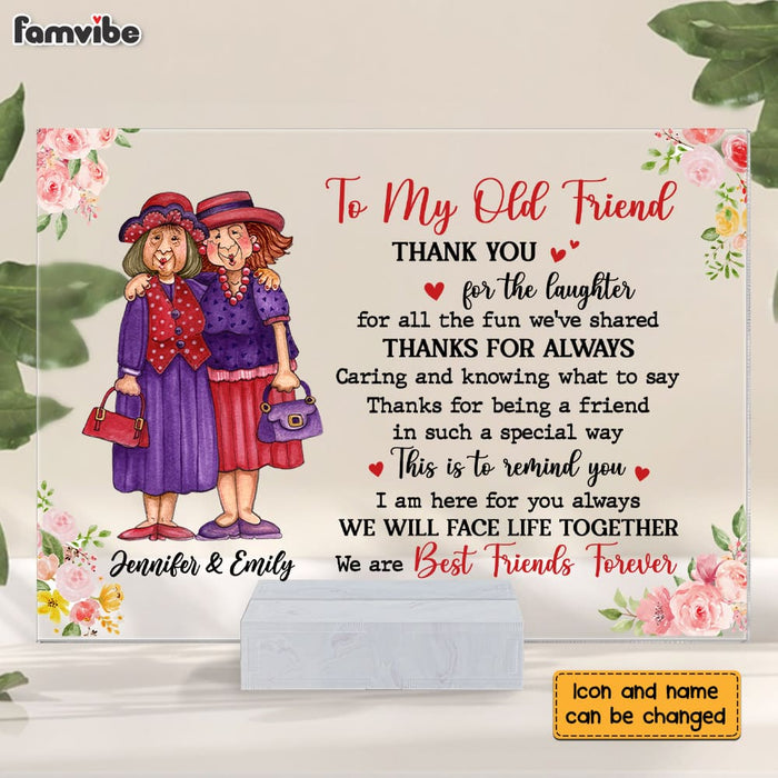Personalized Friendship Sisters To My Friend Thank You For The Laughter Acrylic Plaque 22610 1