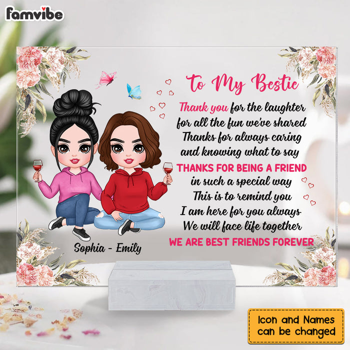 Personalized Friendship Sisters To My Friend Thank You For The Laughter Keepsake Acrylic Plaque 22612 1