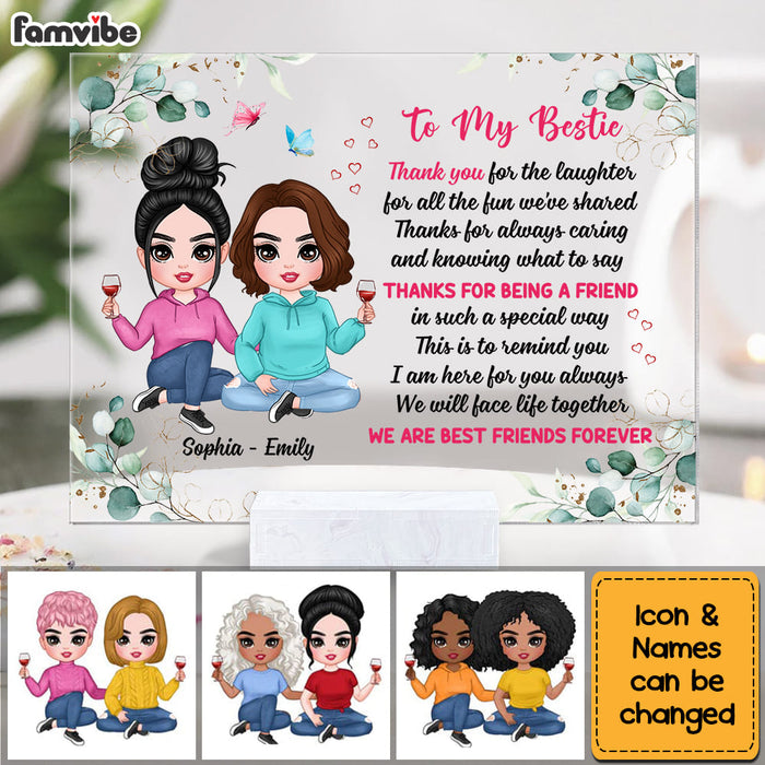 Personalized Friendship Sisters To My Friend Thank You For The Laughter Keepsake Acrylic Plaque 22612 1