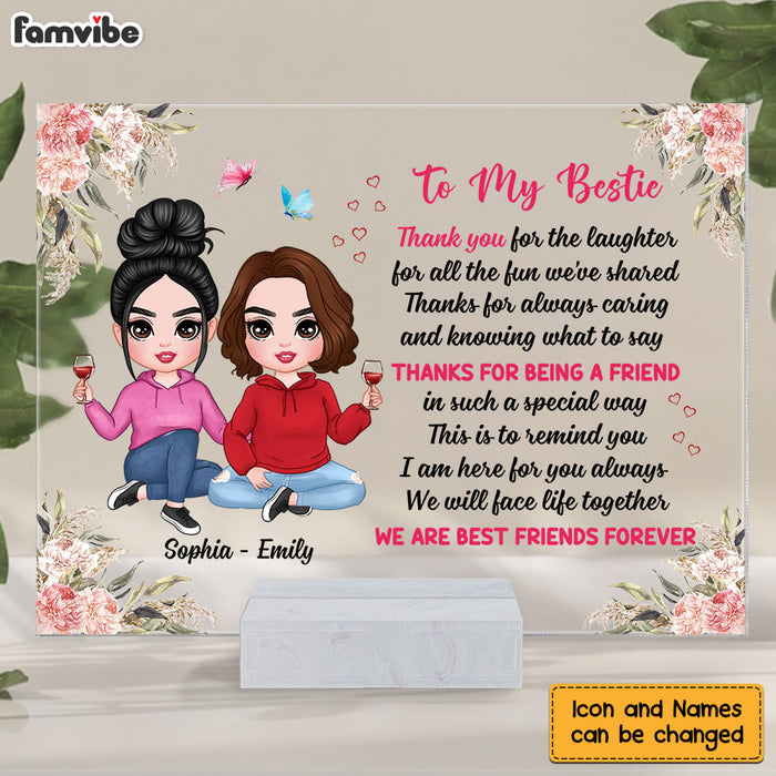 Personalized Friendship Sisters To My Friend Thank You For The Laughter Keepsake Acrylic Plaque 22612 1