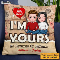 Personalized Couple I'm Yours No Returns Or Refunds Pillow DB211 32O47 thumb 1