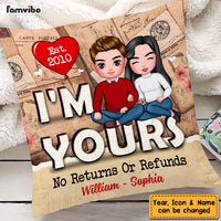 Personalized Couple I'm Yours No Returns Or Refunds Pillow DB211 32O47 thumb 1