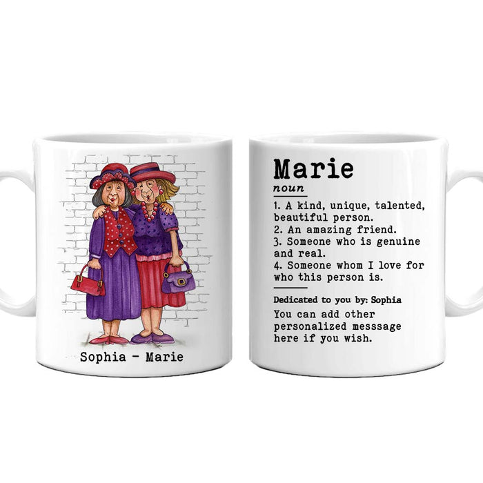 Personalized Sisters Friend Definition Friendship Love Message Mug