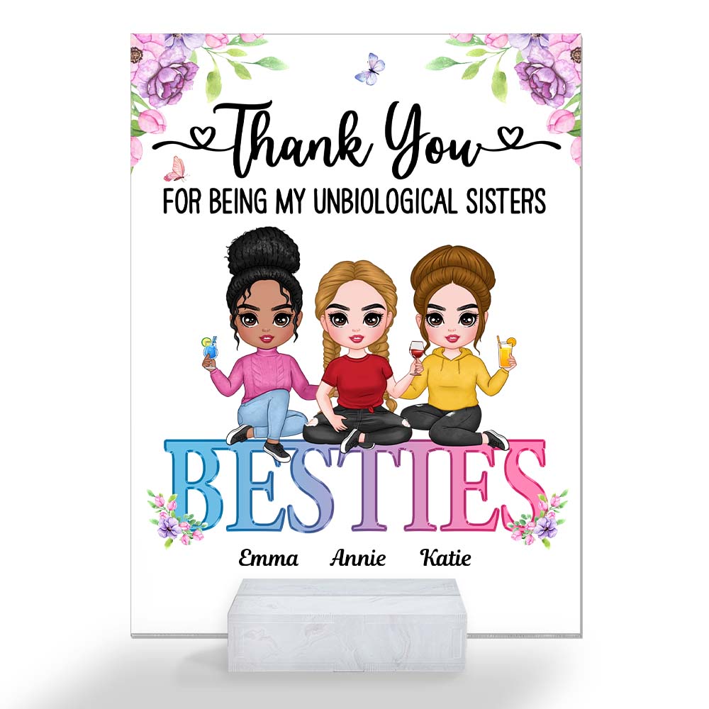 Personalized Thank You For Being My Unbiological Sister Friends Acrylic Plaque DB271 85O47 Primary Mockup