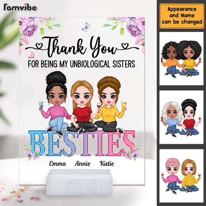 Personalized Thank You For Being My Unbiological Sister Friends Acrylic Plaque 22615 1