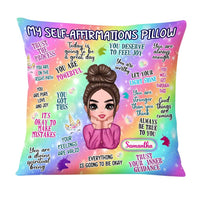 Personalized Daughter Granddaughter Unicorn Rainbow Mental Health Affirmations Pillow DB215 58O58 thumb 1