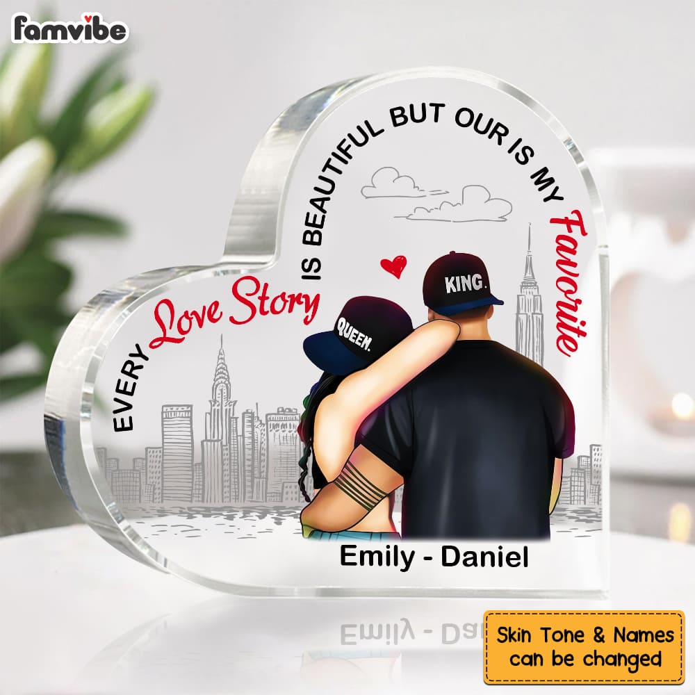 Personalized Couple Every Love Story Is Beautiful Acrylic Plaque 22633 Primary Mockup