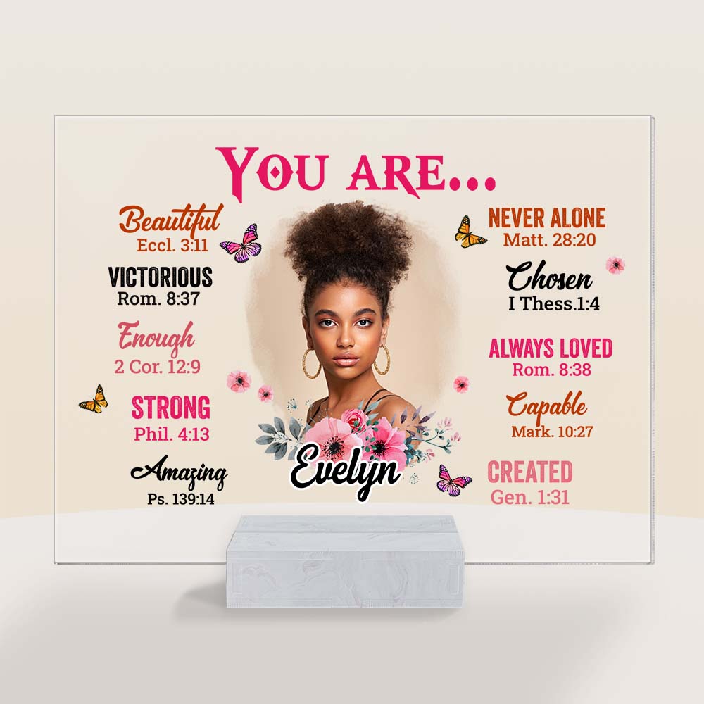 Personalized Bible Verse You Are Photo Acrylic Plaque 22638 Primary Mockup