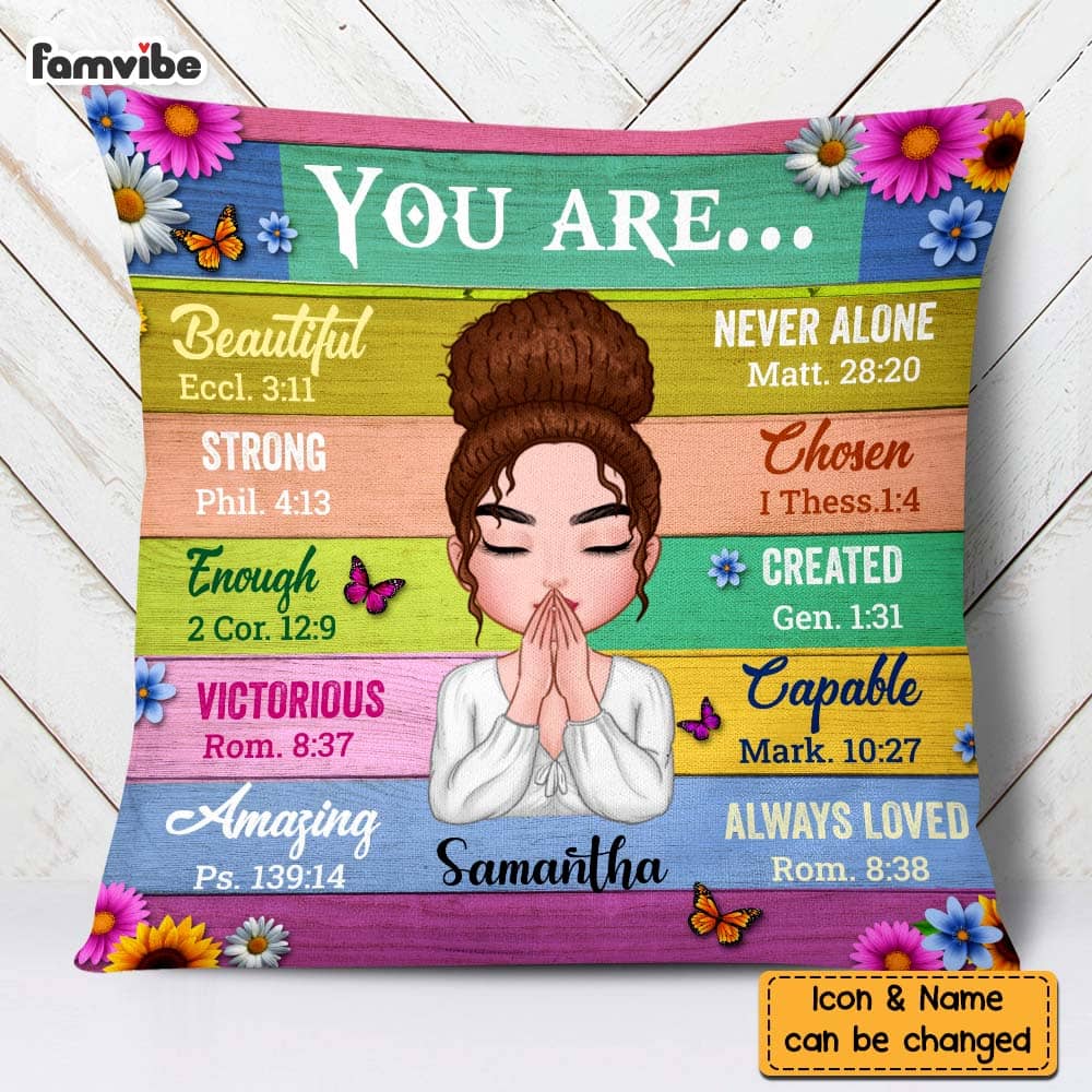 Personalized Bible Verse You Are Pillow DB261 32O58 Primary Mockup