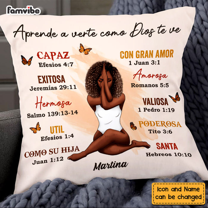 Personalized God Says I Am Spanish Bible Verses Pillow DB234 30O58 1