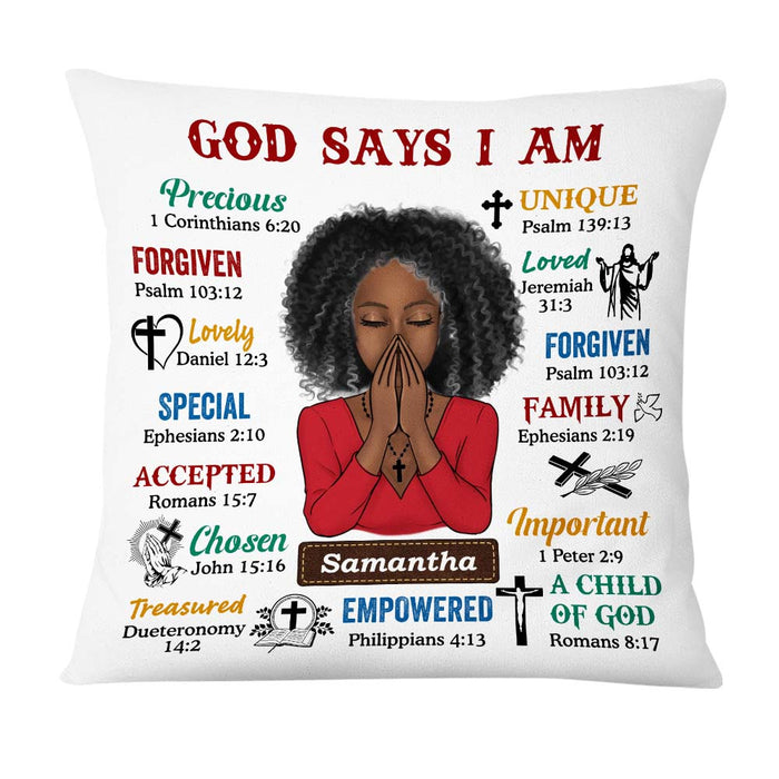 Personalized Daughter God Says I Am Bible Verses Pillow DB233 30O47 1