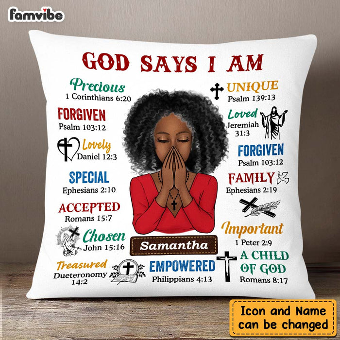 Personalized Daughter God Says I Am Bible Verses Pillow DB233 30O47 1