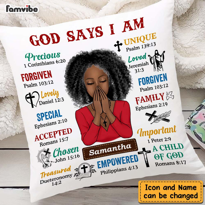 Personalized Daughter God Says I Am Bible Verses Pillow DB233 30O47 1