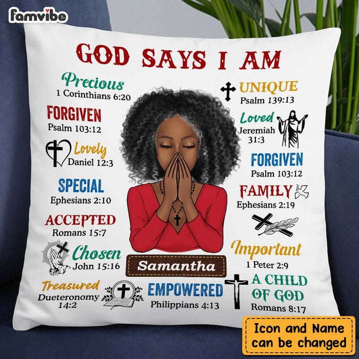 Personalized Daughter God Says I Am Bible Verses Pillow DB233 30O47 1